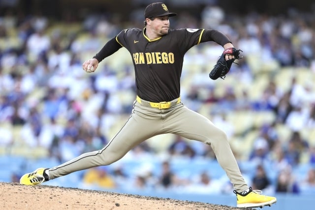 ドジャース戦で６月23日以来のセーブをマークしたパドレスのミラー。(C)Getty Images
