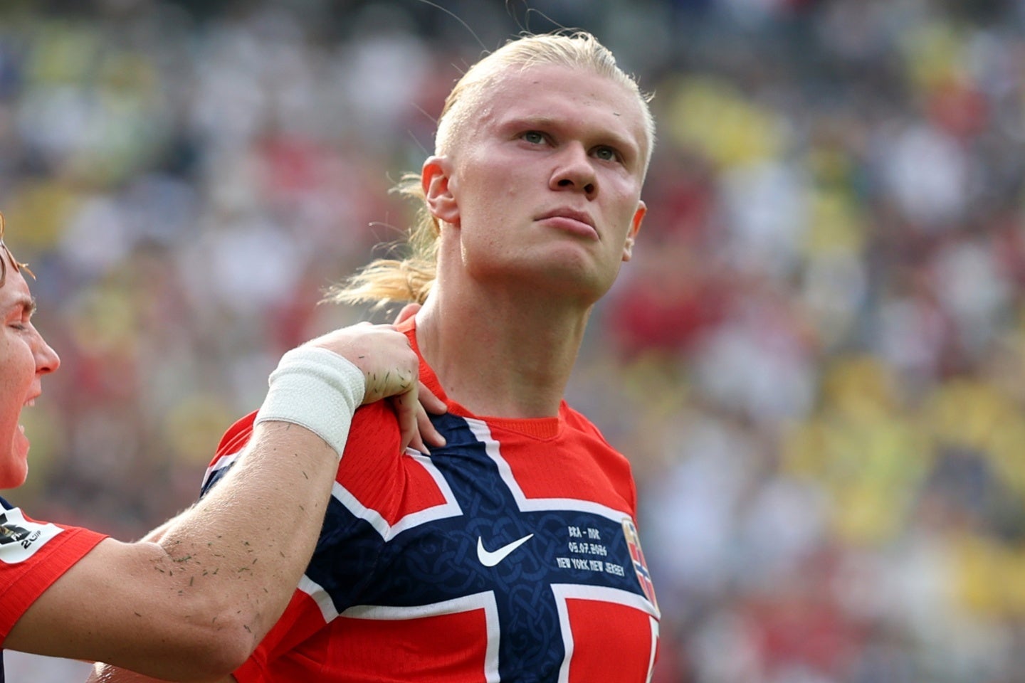 ノルウェー代表FWのハーランド。北中米大会で7Gを挙げている。(C)Getty Images