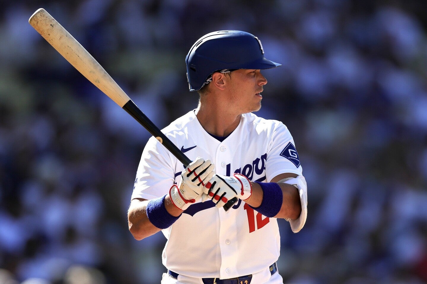 ロッキーズ戦の初打席にABSチャレンジ権を使い果たしたドジャースのコール。(C)Getty Images