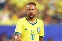 ブラジル代表のFWネイマール。日本の人気女優とのツーショットに注目が集まっている。(C)Getty Images