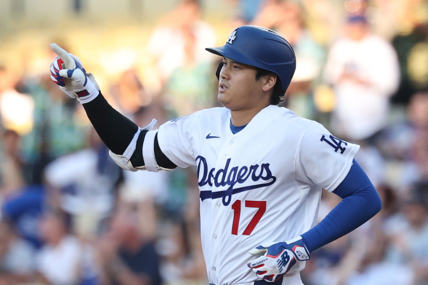 MLB通算300号達成したドジャースの大谷翔平。(C)Getty Images