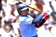 ジャイアンツ戦で満塁ホームランを放ったブルージェイズの岡本。(C)Getty Images