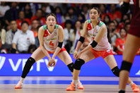 バレーボール女子日本代表のユニホームにも注目が集まった。写真：梅月智史（THE DIGEST写真部）