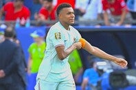 モロッコ戦の先制弾で今大会での得点を８まで伸ばしたフランスのエムバペ。写真：金子拓弥（THE DIGEST写真部／JMPA代表撮影）