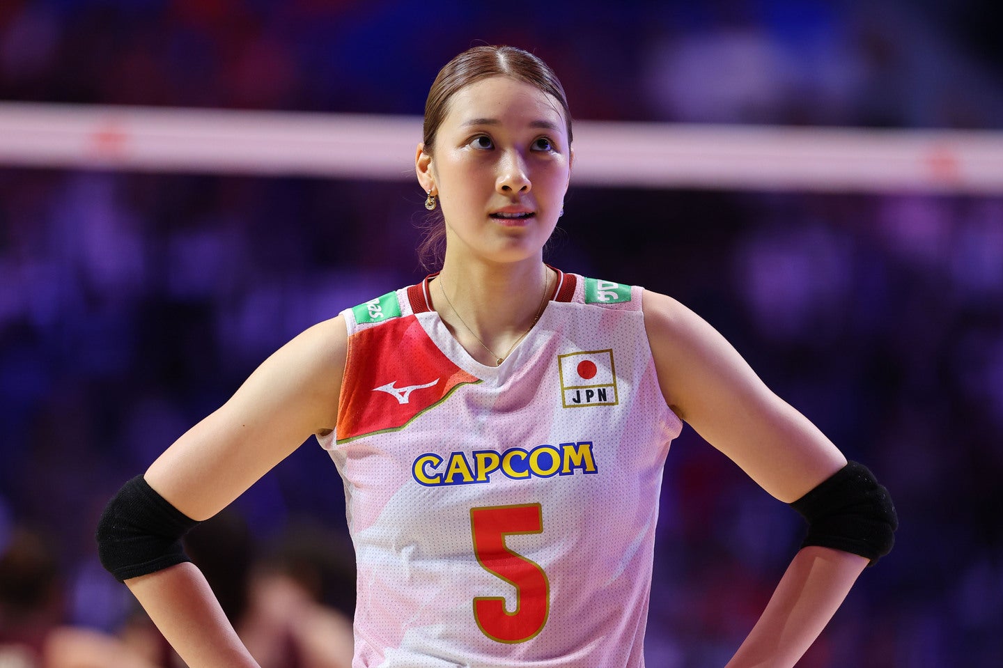 バレーボール女子日本代表の佐藤淑乃。写真：梅月智史（THE DIGEST写真部）