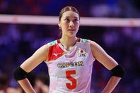 バレーボール女子日本代表の佐藤淑乃。写真：梅月智史（THE DIGEST写真部）