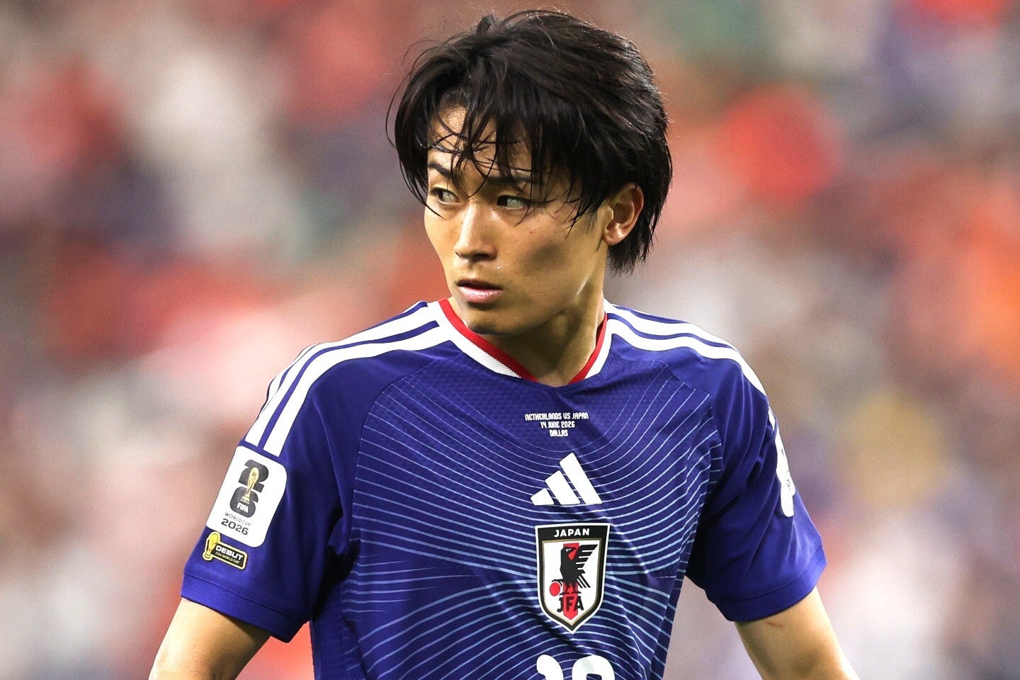 日本代表の中村敬斗はW杯から帰国後、初めてテレビ出演した。(C)Getty Images
