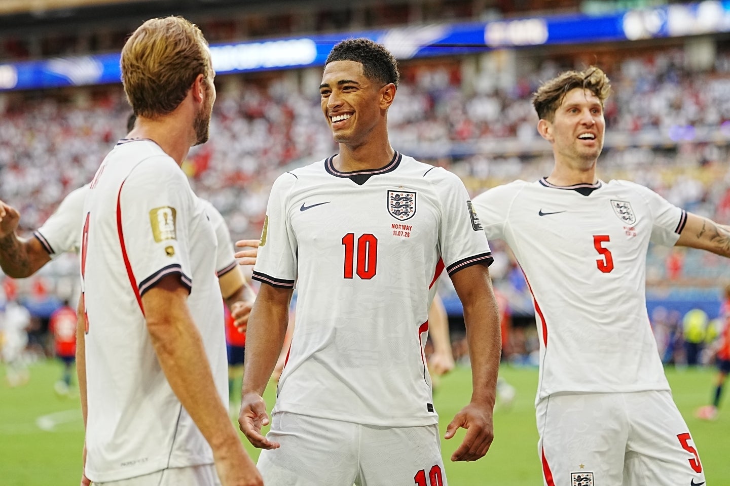 ベリンガム（10番）の２ゴールでイングランドがノルウェーに勝利した。(C)Getty Images