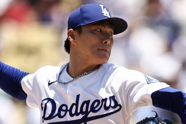 Dバックス戦に先発登板するドジャースの山本。(C)Getty Images