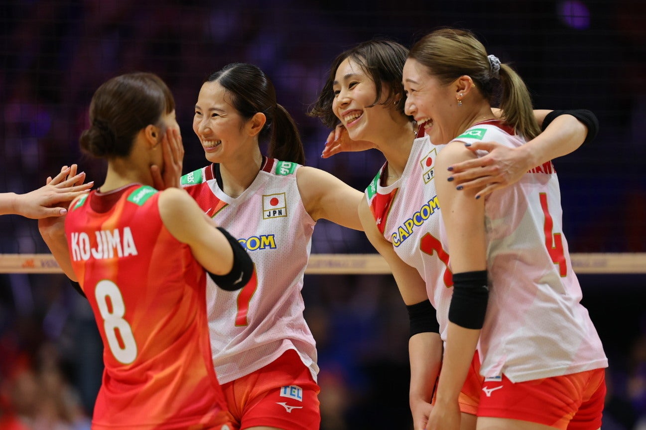 バレーボール女子日本代表がポーランドに逆転勝ちを収め、決勝ラウンド進出を決めた。写真：梅月智史（THE DIGEST写真部）