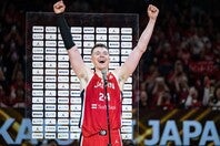 Ｗ杯アジア１次予選のMVPに、日本代表のホーキンソンが選ばれた。(C)FIBA