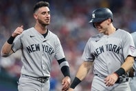 初回に連続タイムリーを放った（左から）ベリンジャーとライス。(C)Getty Images