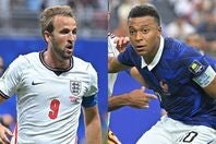 北中米W杯の３位決定戦で対戦するイングランドとフランスの主将ケイン（左）とエムバペ（右）。写真：金子拓弥（THE DIGEST写真部／JMPA代表撮影）