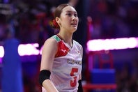 バレーボール女子の日本代表・佐藤淑乃。写真：梅月智史（THE DIGEST写真部）