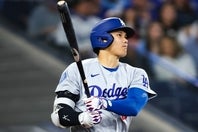 ヤンキース戦に１番・DHでスタメン出場したドジャースの大谷。(C)Getty Images
