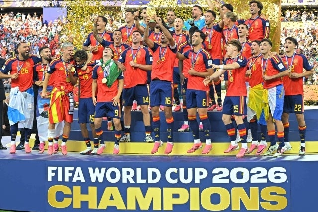 アルゼンチンを延長戦の末に下してW杯を制したスペイン。写真：金子拓弥（THE DIGEST写真部／JMPA代表撮影）