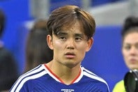 ドゥムフリースとの接触が今大会最後のプレーとなってしまった日本代表の久保建英。写真：金子拓弥（THE DIGEST写真部／JMPA代表撮影）