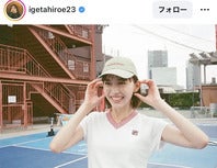 人気急上昇中の新スポーツ「ピックルボール」にドハマりしている女優の井桁さん。写真：本人のインスタグラム投稿（＠ igetahiroe23）