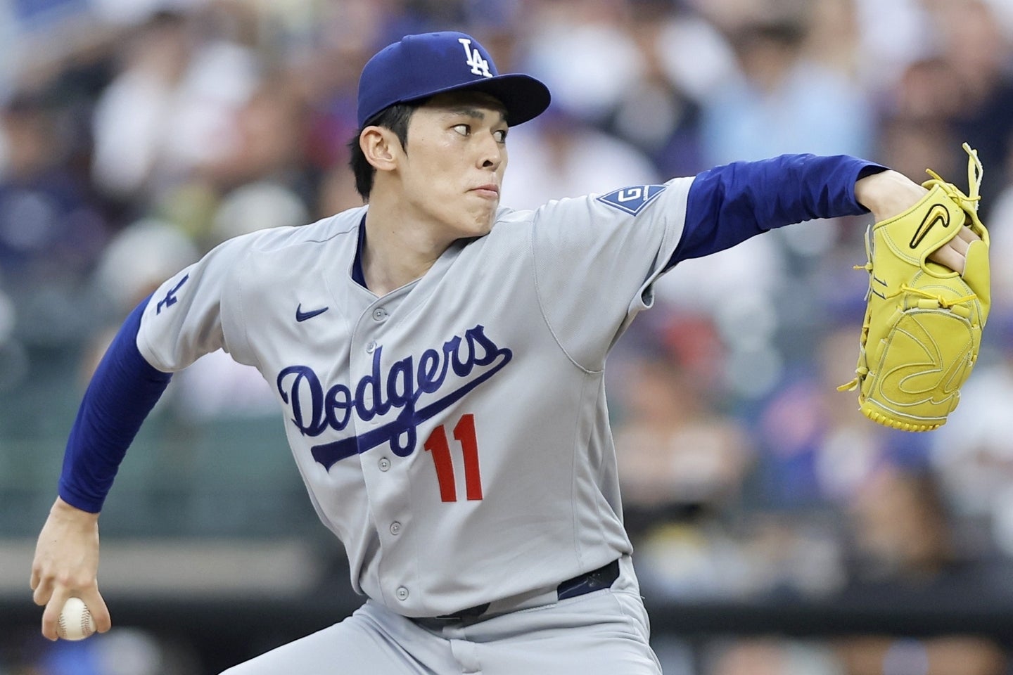 敵地でのメッツ戦で７回１失点と好投した佐々木。(C)Getty Images