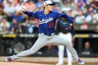 メッツ戦に先発したドジャースの山本。(C)Getty Images