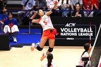 女子バレーボール日本代表の佐藤淑乃。写真：梅月智史（THE DIGEST写真部）
