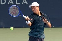錦織が約３カ月ぶりの実戦となったDCオープンで、シャン・ジュンチェンとの２時間31分の熱戦を制し、２回戦進出を果たした。（C）Getty Images