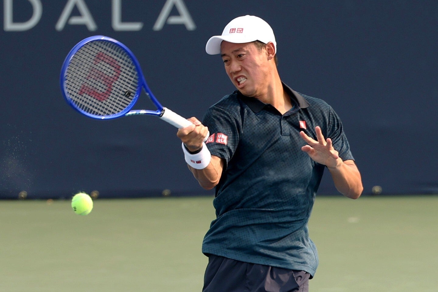 錦織が約３カ月ぶりの実戦となったDCオープンで、シャン・ジュンチェンとの２時間31分の熱戦を制し、２回戦進出を果たした。（C）Getty Images
