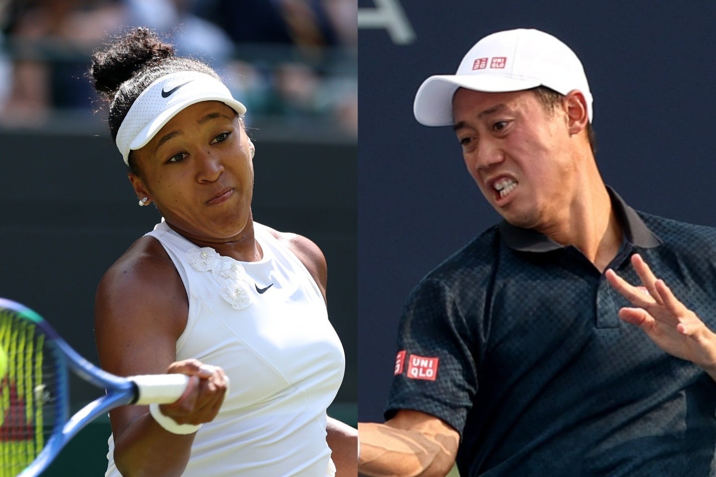 全米オープンの混合複エントリーリストに記された錦織（右）と大坂（左）。(C)Getty Images
