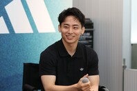 アディダスと契約した河村が、都内でトークショーを行なった。写真：滝川敏行