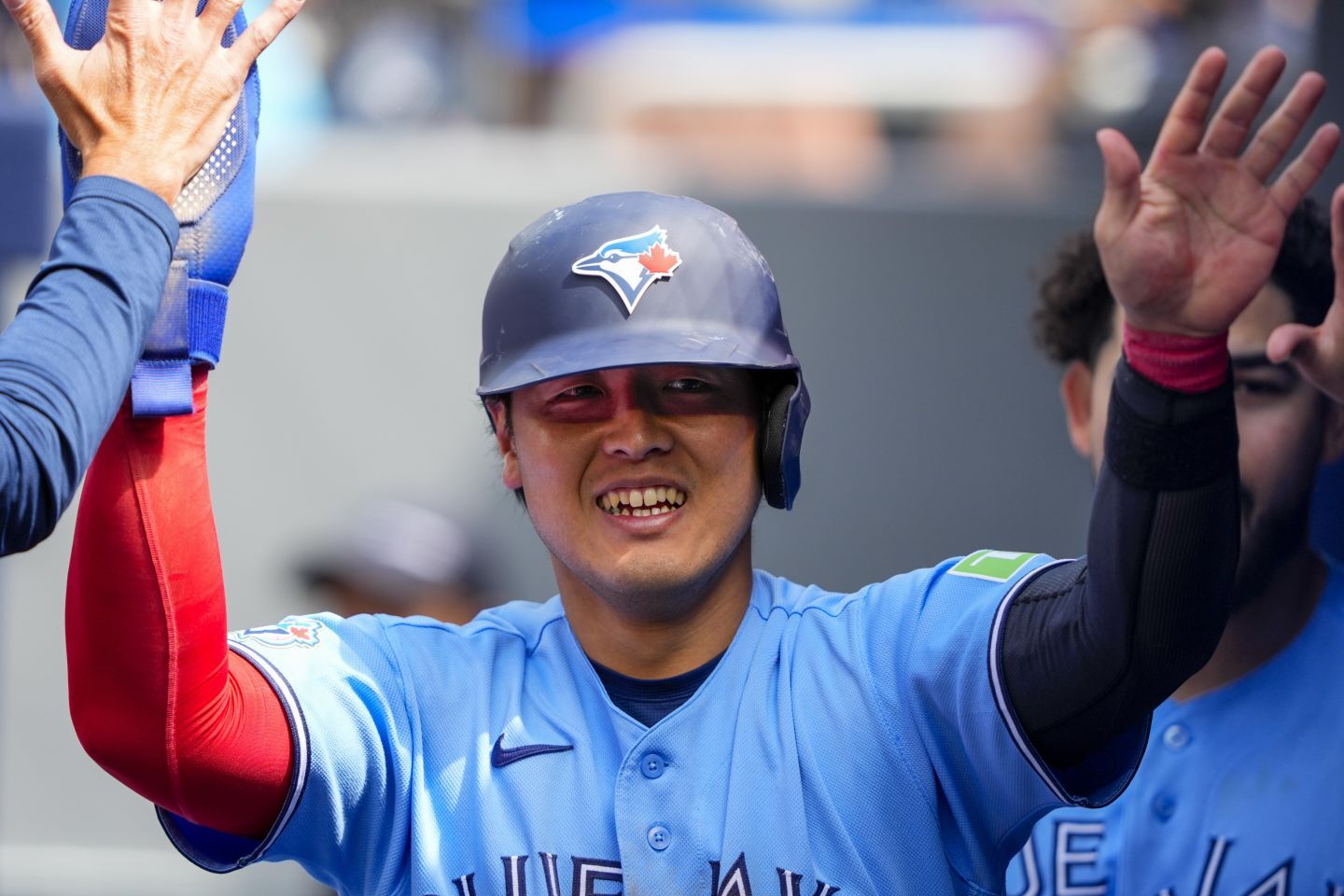 日本人選手の新人ホームラン記録を更新した岡本。大谷の22本を超えた。(C) Getty Images