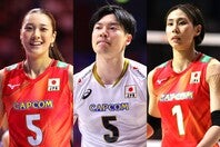左から佐藤淑乃、大塚達宣、和田由紀子。アジア大会の日本代表に選出された。写真：梅月智史（THE DIGEST写真部）