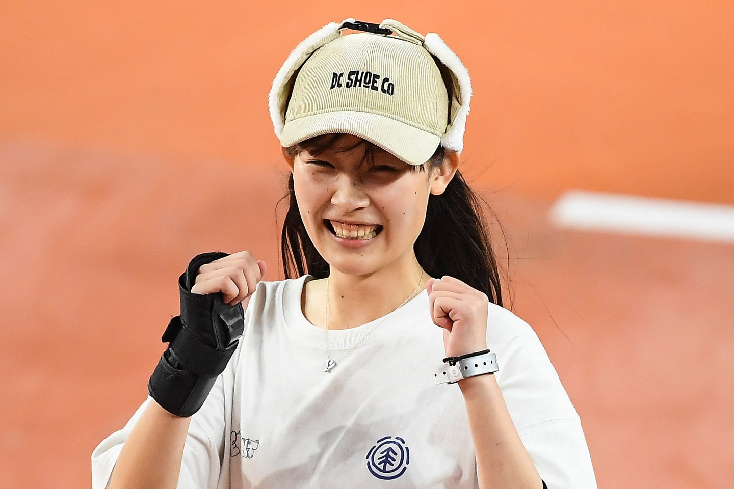 スケートボード女子ストリートの上村葵。(C) Getty Images