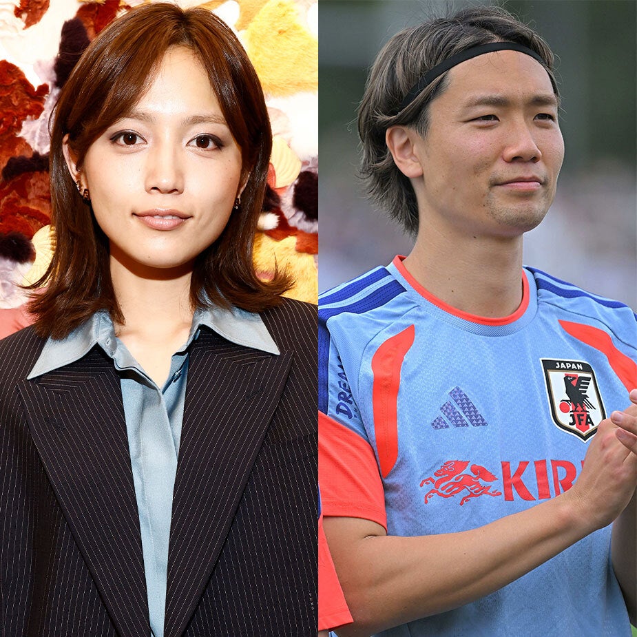 結婚&妊娠を発表した川口春奈と板倉滉。(c)Getty Images、(C)SOCCER DIGEST