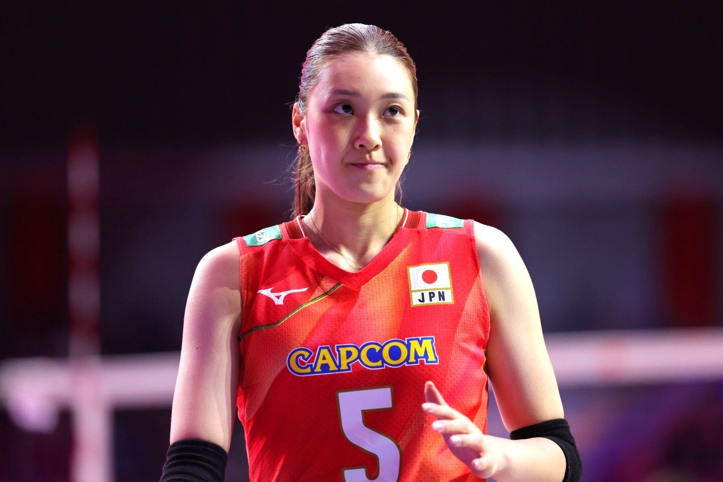バレーボール女子日本代表の佐藤淑乃。写真：梅月智史（THE DIGEST写真部）