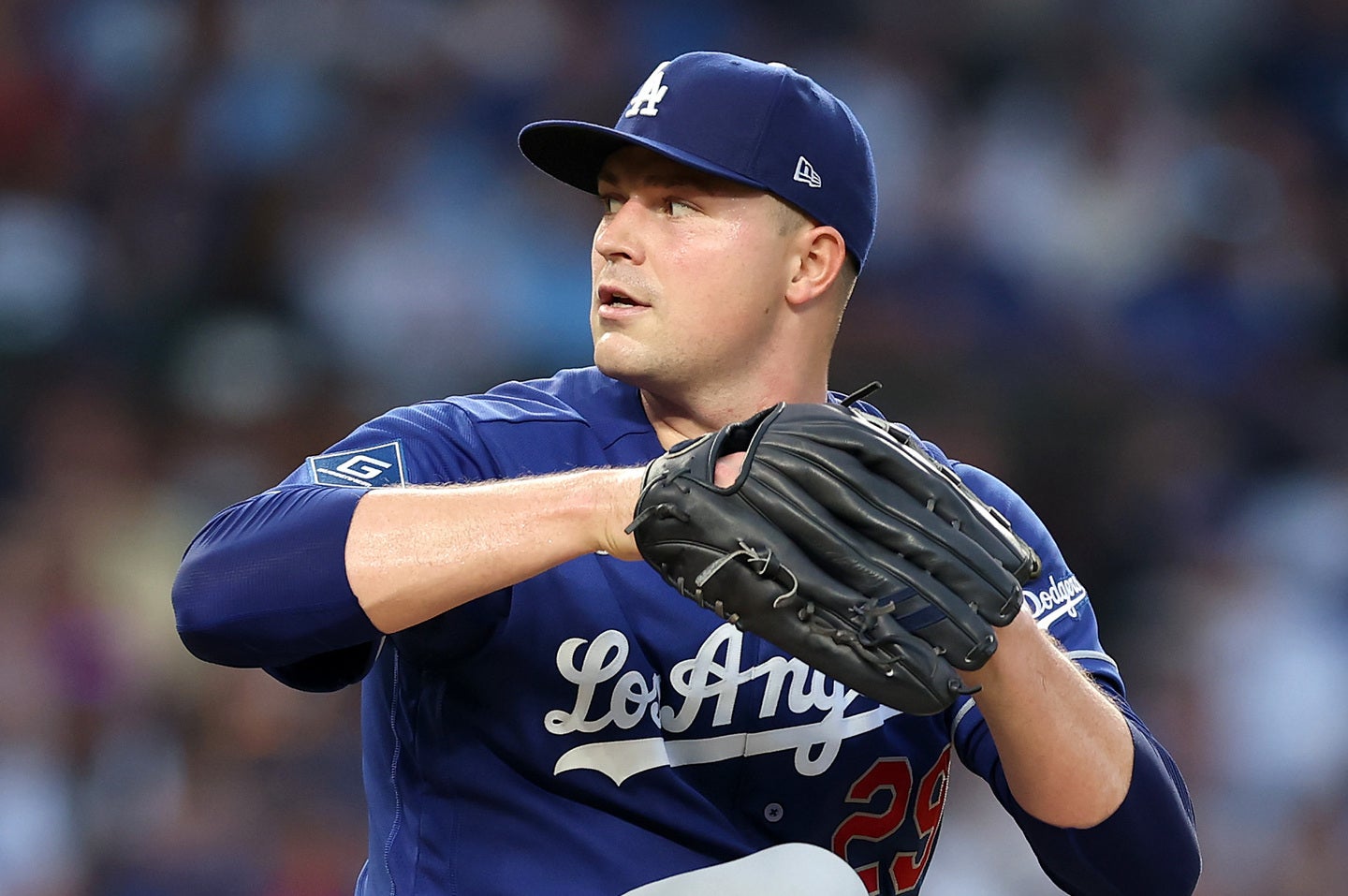 ドジャース移籍後、初登板のスクーバル。(C) Getty Images