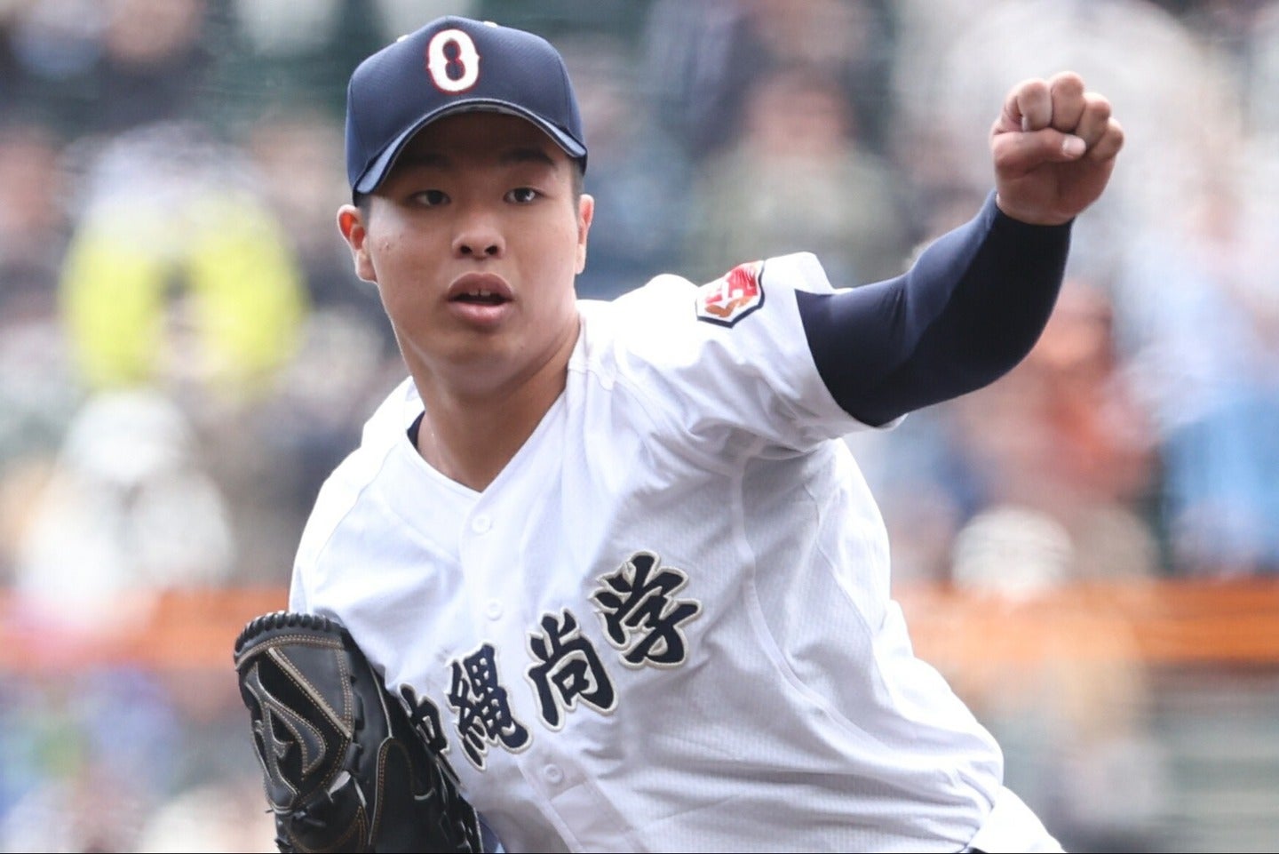 昨夏で甲子園優勝を果たすなど実績十分の末吉は怪我からの回復具合が上位指名への鍵だ 写真：THE DIGEST写真部