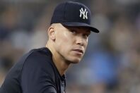 右肋骨の骨折から順調に回復しているヤンキースのジャッジ。(C)Getty Images
