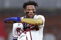 予想外の形で今季10号２ランを記録したブレーブスのアクーニャJr.。(C) Getty Images