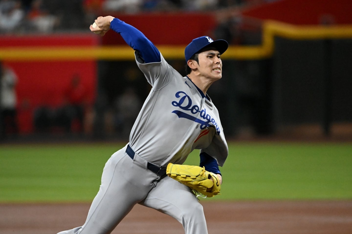６回２失点と好投したドジャース先発の佐々木朗希。(C)Getty Images
