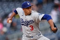 ダイヤモンドバックス戦で、１点リードの９回を抑え切れなかったドジャースのディアズ。(C)Getty Images