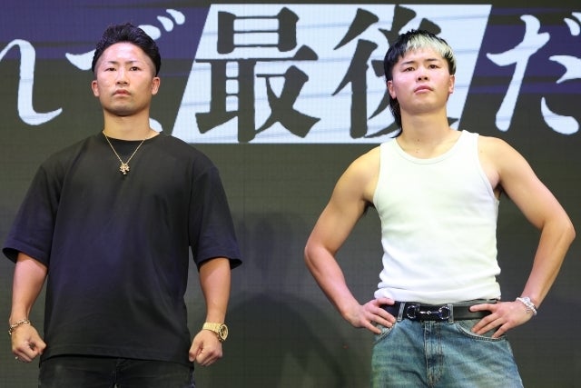 ９月に約10か月ぶりの再戦を迎える（左から）井上と那須川。写真：永島裕基