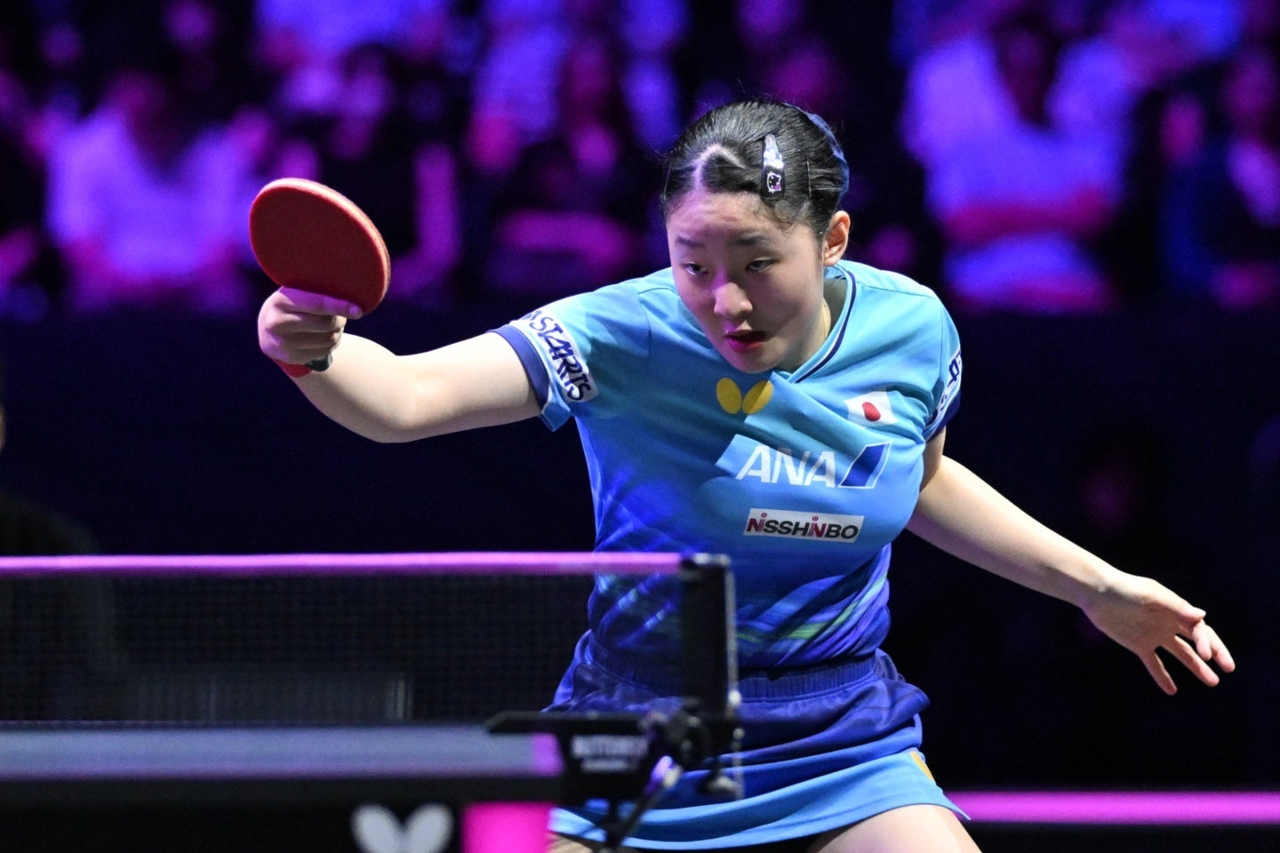 決勝に進出した張本美和。(C)WTT
