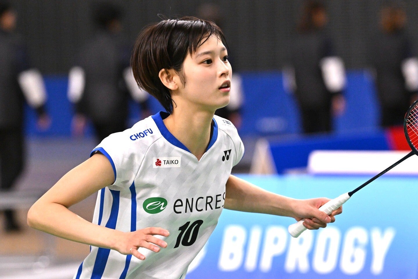 バドミントン女子の田口真彩。写真：鈴木颯太朗