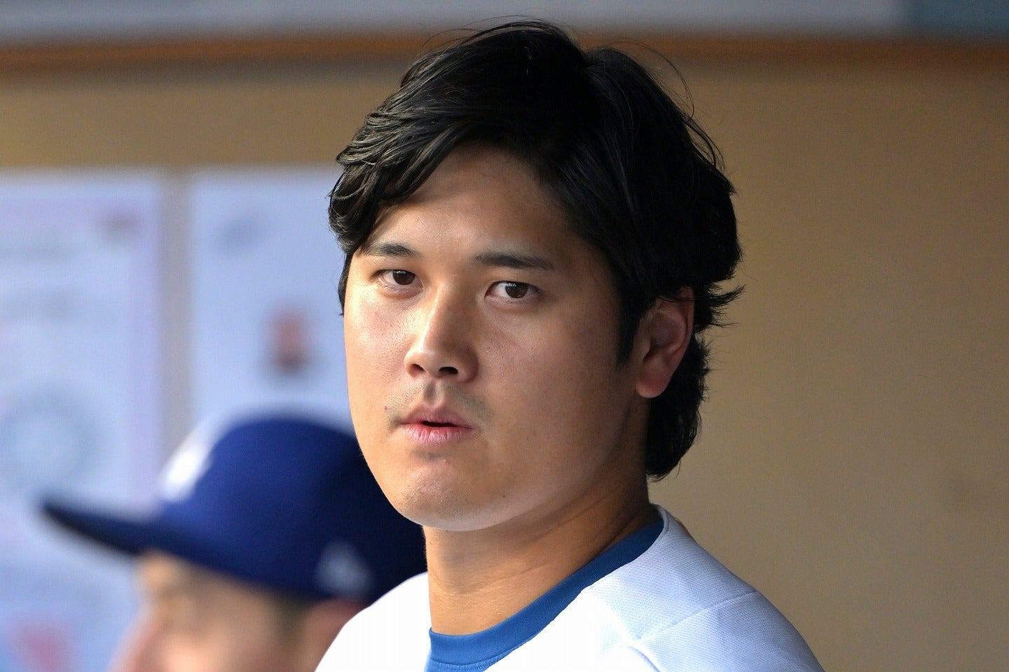 投手復帰に向けてキャッチボールを行なった大谷。(C)Getty Images