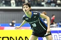 バドミントン女子の田口真彩。写真：鈴木颯太朗