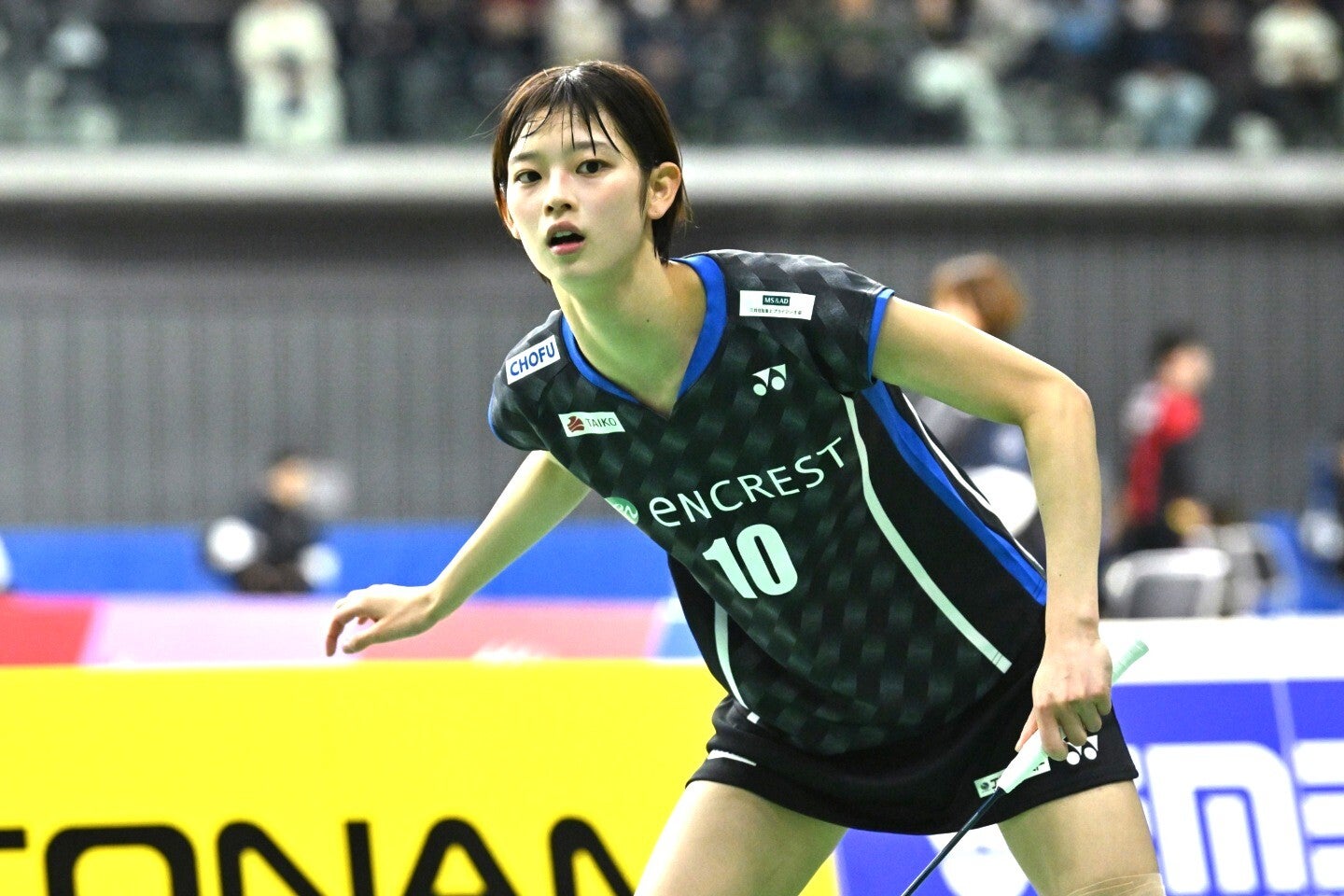 バドミントン女子の田口真彩。写真：鈴木颯太朗