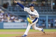 ブルワーズ戦に先発登板したドジャースの佐々木。(C)Getty Images
