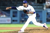 ブルワーズ戦で９回に登板したドジャースのディアズ。(C)Getty Images