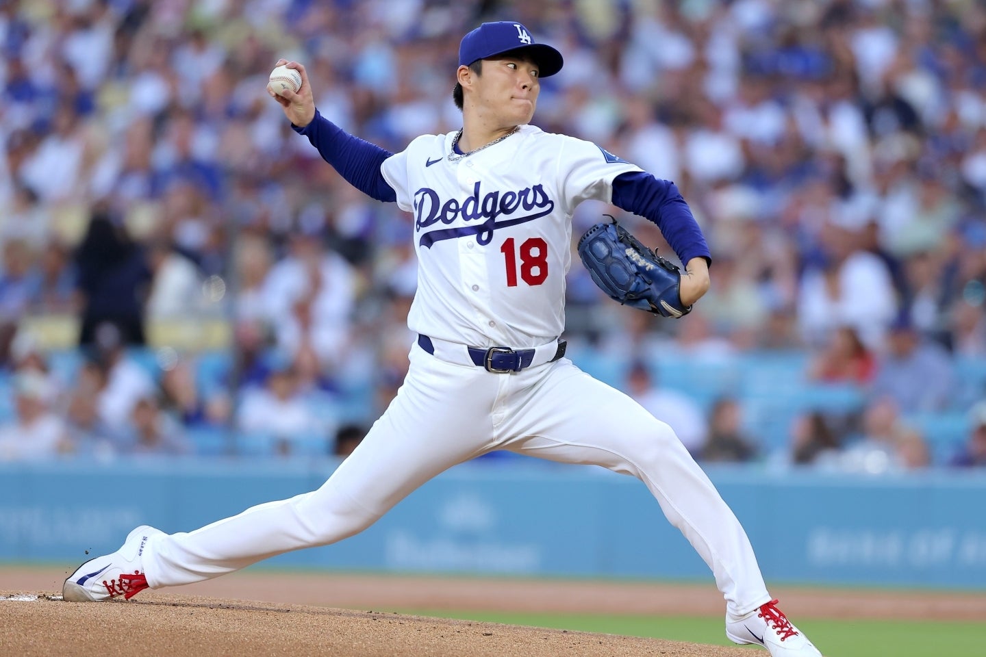 強敵ブルワーズ相手に６回１失点と好投した山本由伸。(C)Getty Images