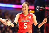 バレーボール女子日本代表の佐藤淑乃。写真：梅月智史（THE DIGEST写真部）